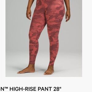 Lululemon Athletica Red Camo Leggings